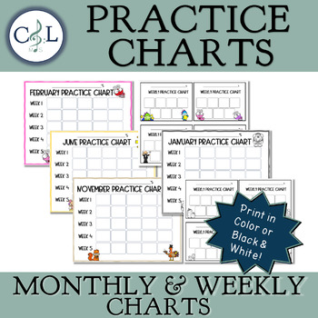 Preview of Monthly & Weekly Practice Charts
