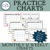 Monthly & Weekly Practice Charts