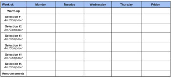 Preview of Monthly/Weekly Rehearsal Plan