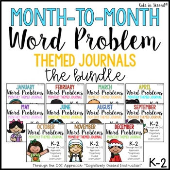 Preview of Month To Month Word Problem Journal Bundle