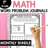 Monthly Word Problems First Grade Math Journal Bundle