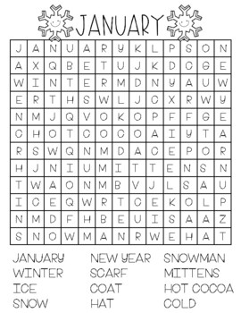 Monthly Word Searches by FantasticFriendsinFirst | TPT