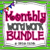 Monthly Word  Work BUNDLE for Kindergarten