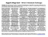Writer's Notebook / Journal Bingo Cards