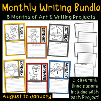 Monthly Writing & Art Projects – Writing Bundle – Fall Winter Bulletin ...