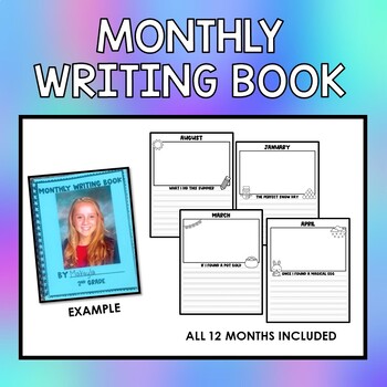 Monthly Writing Book (EDITABLE) by Cald2Teach | TPT