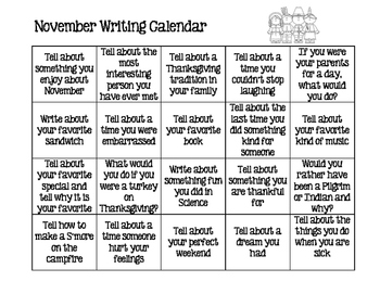 Monthly Writing Calendar by Dayna Ryan | Teachers Pay Teachers