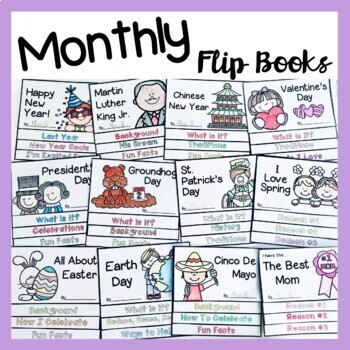 Preview of Monthly Writing Flip Books Bundle - Monthly Writing Center