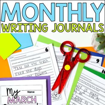 Preview of Monthly Writing Journal Bundle | Monthly Writing Prompts | 1st-5th Grade Writing