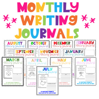 Monthly Writing Journals by Jamie Mallon | Teachers Pay Teachers