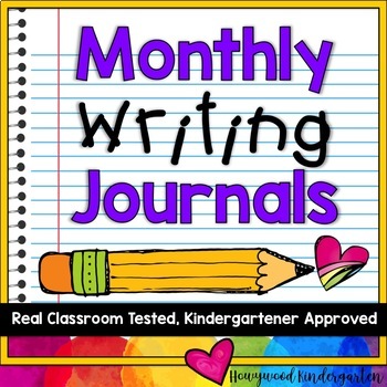 Preview of Monthly Writing Journals - Daily Journals! Thoughtful prompts & gorgeous covers!