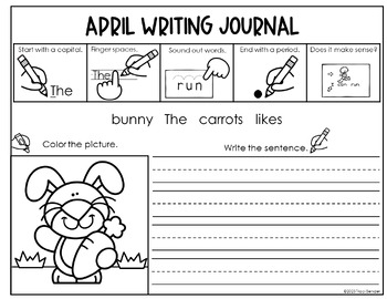 Monthly Writing Journals for Special Education - April | TPT