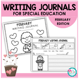 Monthly Writing Journals for Special Education - February