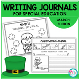 Monthly Writing Journals for Special Education - March