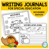 Monthly Writing Journals for Special Education - November