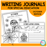 Monthly Writing Journals for Special Education - October