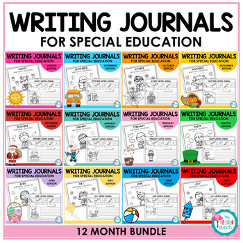 Monthly Writing Journals for Special Education - Year-Long Bundle