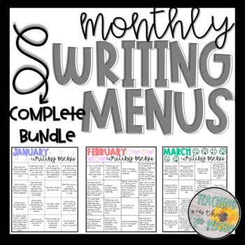 Preview of Monthly Writing Menus for the Whole Year! | COMPLETE BUNDLE