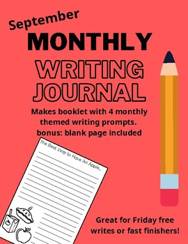 Monthly Writing Packet- September by Third Tuesday Teaching | TPT