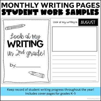 Preview of Monthly Writing Pages | Student Work Samples