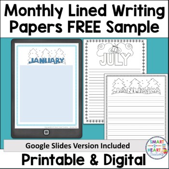 Preview of Monthly Writing Paper Sample FREEBIE