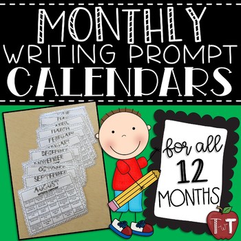 Preview of Monthly Writing Prompt Calendars