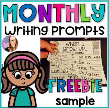 Monthly Writing Prompt Flip Books FREEBIE by Elementary at HEART