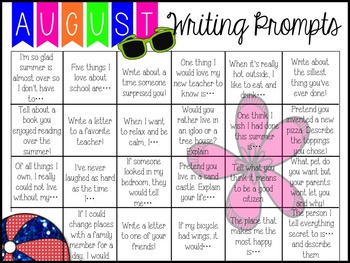 Monthly Writing Prompts by Organized Chaos Classroom | TpT