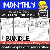 Monthly Writing Prompts with Pictures Bundle (Calendar Yea