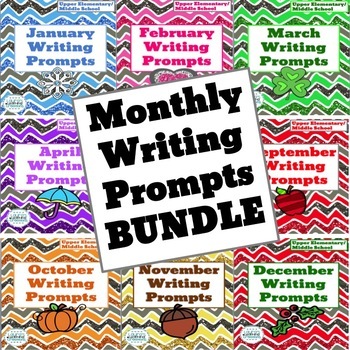 Monthly Writing Prompts BUNDLE by Laura's Learning Creations | TpT