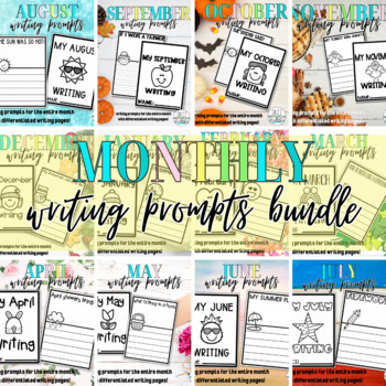 Preview of Monthly Writing Prompts Bundle