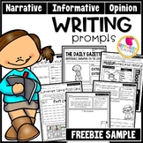 Monthly Writing Prompts FREEBIE | Narrative, Informative, Opinion | PDF/GOOGLE