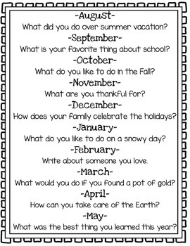 Monthly Writing Prompts! Writing Portfolio Pack by Kerri B | TpT
