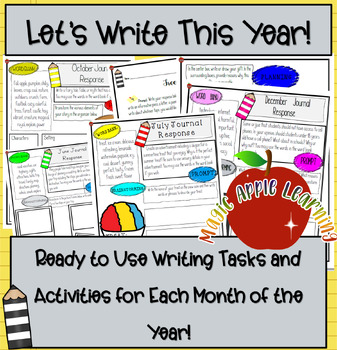 Preview of Monthly Writing Prompts and Journal Responses, A Year of Creative Writing