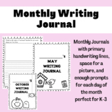 Monthly Writing Prompts and Journals for the Year BUNDLE (