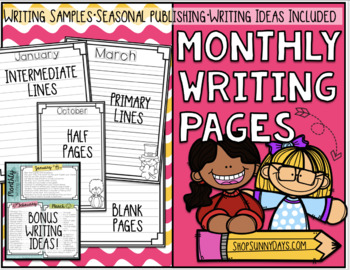 Monthly Writing Stationery and Writing Ideas by SunnyDays | TPT