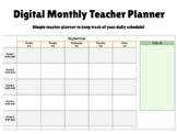 Monthly and Weekly Teacher Planner - Digital!