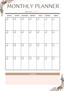 Preview of Monthly digital planner (undated)