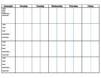 Monthly Lesson Plan Template By Rebecca Bear Teachers Pay Teachers