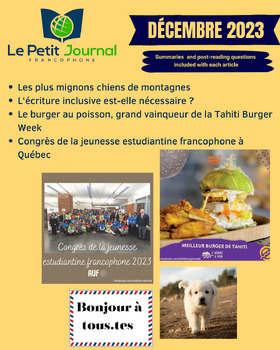 Preview of Monthly news summaries for French students: December 2023