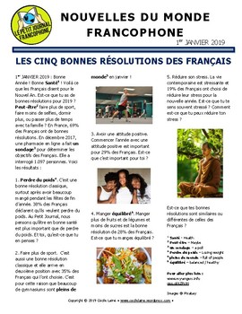 Preview of Monthly news summaries for French students: January 1st, 2019