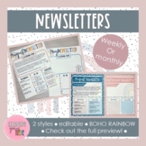 Monthly or Weekly Newsletter Template | 2 styles | EDITABL