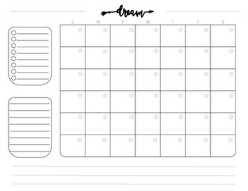 Monthly planner printable black. Teacher monthly planner by LetsArt Teacher