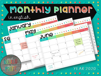 Preview of Monthly planner template · 2020