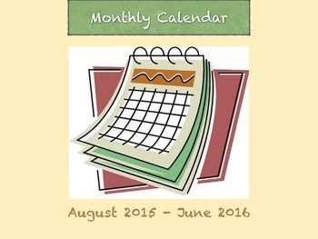 Preview of Monthly school calendar