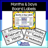Months & Days Board Labels- Calendar- Math- Autism Prescho