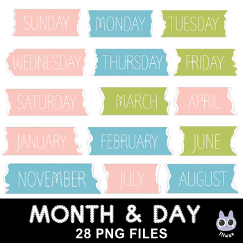 Preview of Months and Days Labels,digital teacher planner sticker goodnotes,Back to School
