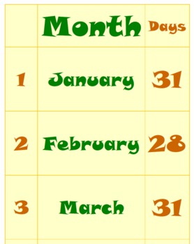Calendar Wall Chart