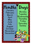 Months and days poster Mickey mouse theme
