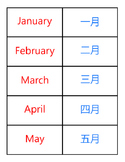 Japanese Months flashcards (Kanji)